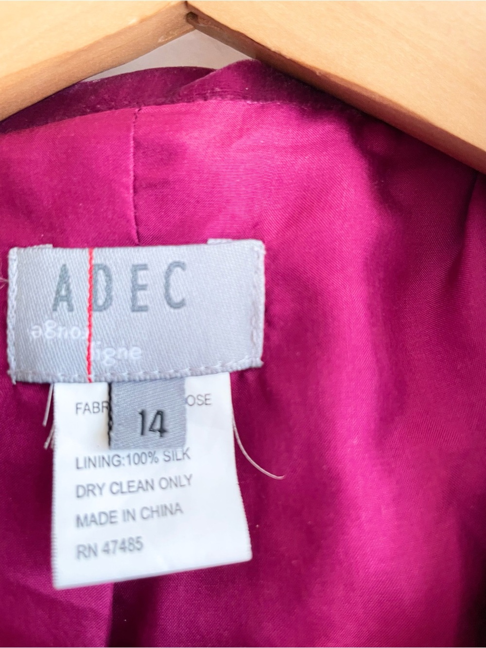 Philippe Adec Raspberry Pink Velvet Blazer Jacket Silk Lined Sz 14 Whimsy Girly - Picture 3 of 7